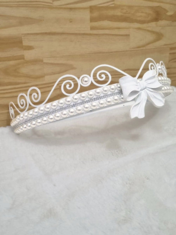 Dossel Branco com Laço e perolas