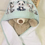 Toalha com capuz Panda e animais