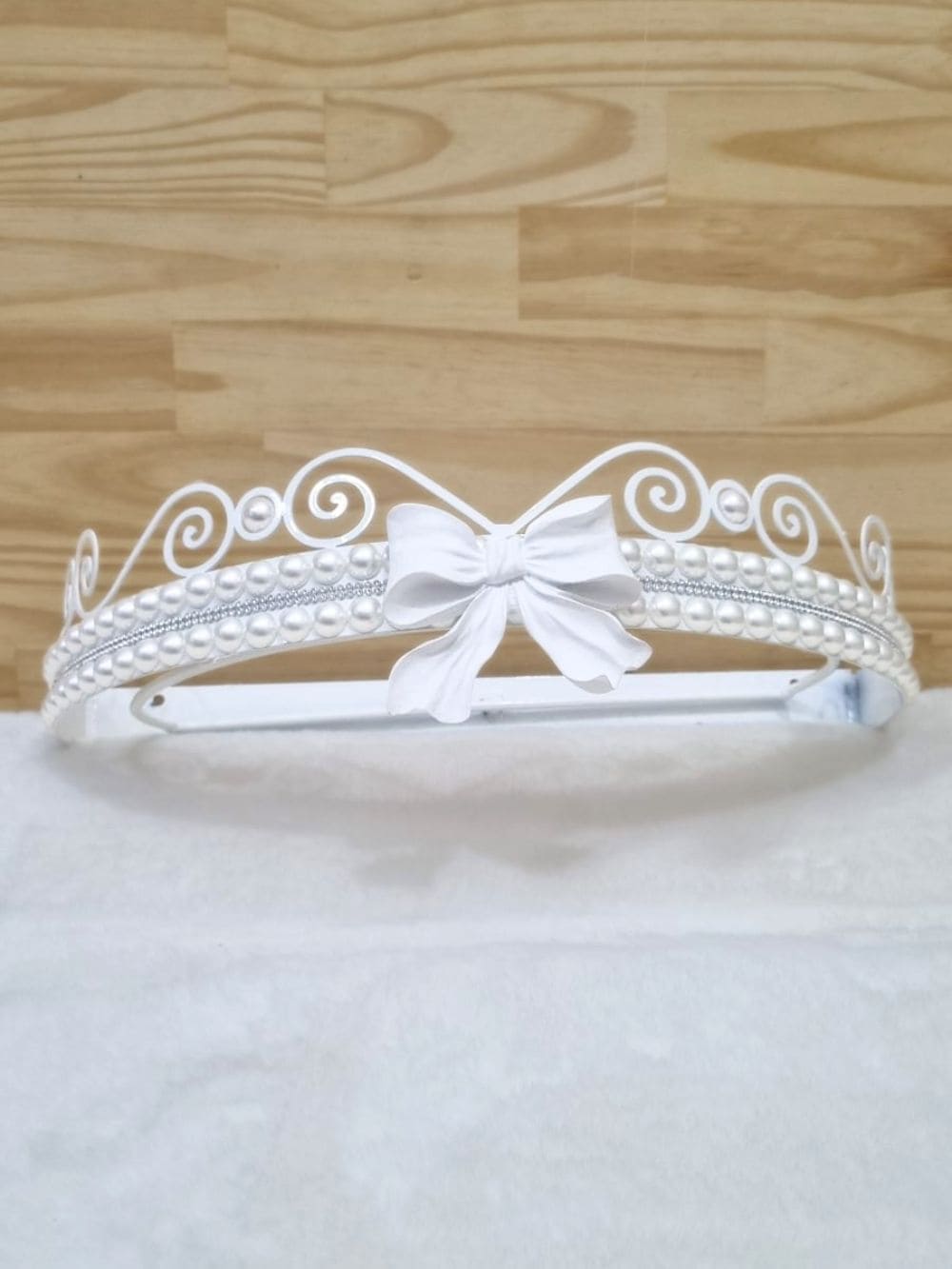 Dossel Branco com Laço e perolas