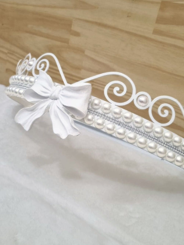 Dossel Branco com Laço e perolas