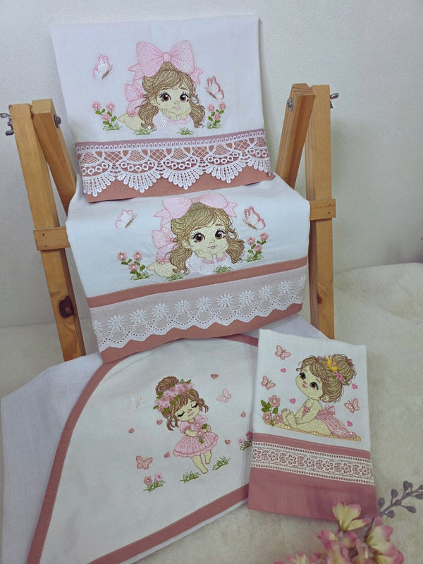 Kit Fraldas Menina no Jardim