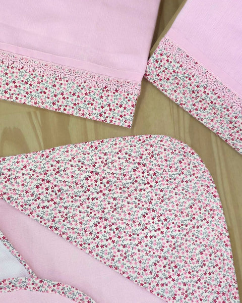 Kit Toalha e fraldas Floral