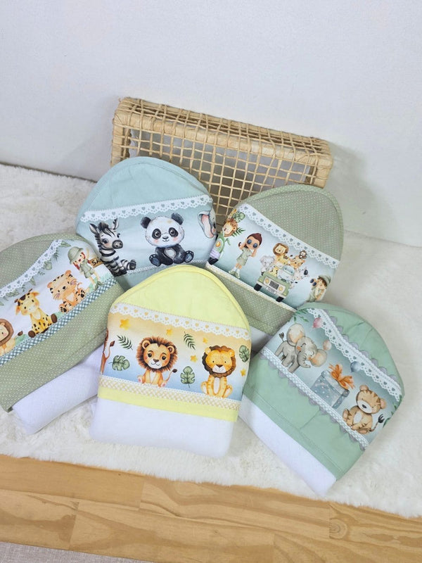 Toalha com capuz Panda e animais